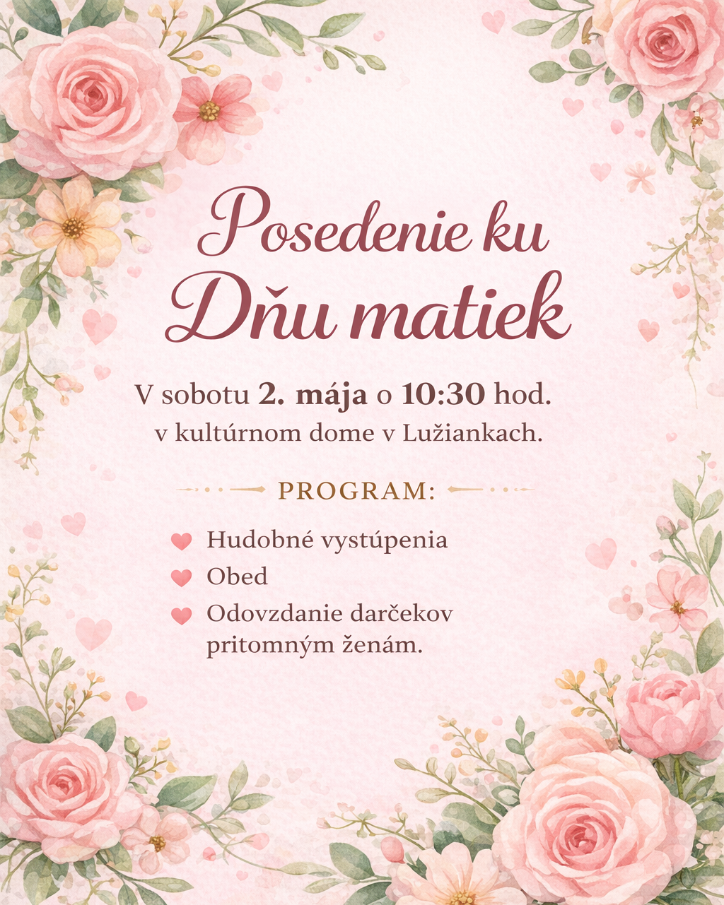 Posedenie ku dňu matiek